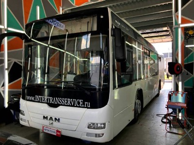 Установка лобового стекла MAN A78 Lion city -